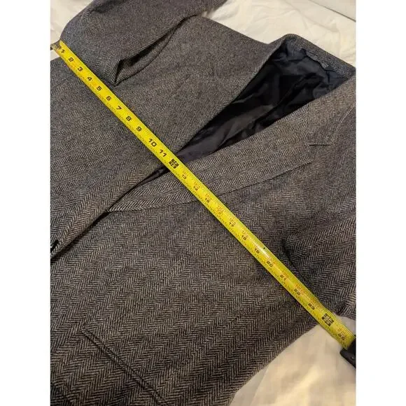 Land End Tweed Lambswool Herringbone Blazer Size 48 Reg 2 button - Picture 7 of 14